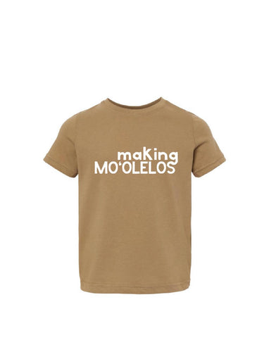 Making Mo’olelos keiki tee