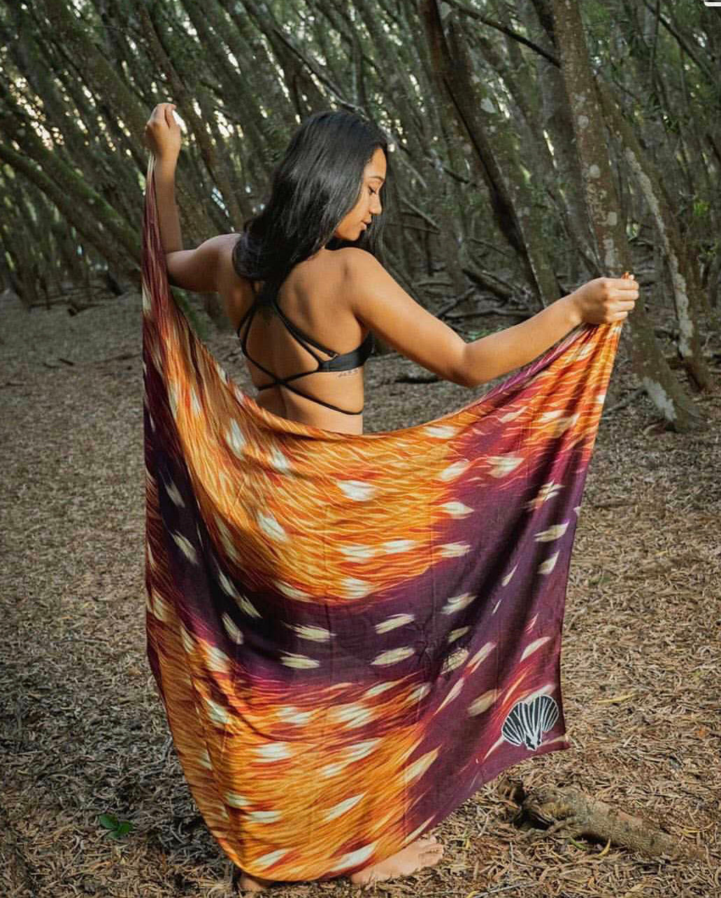 Mustique Tropical Oasis Print Multi-Wear 135cm Scarf + Sarong Set